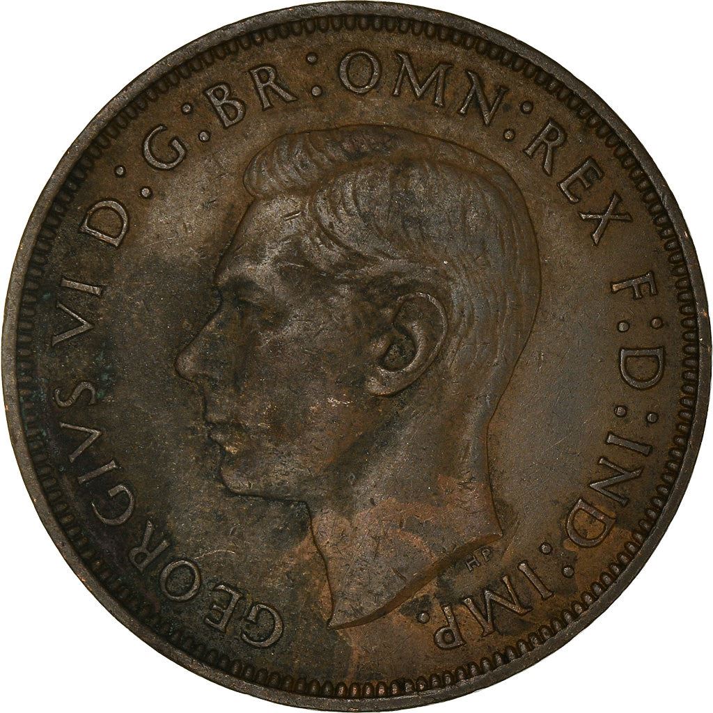 United Kingdom 1 Penny - George VI with 'IND:IMP' | Coin KM845 1937 - 1948