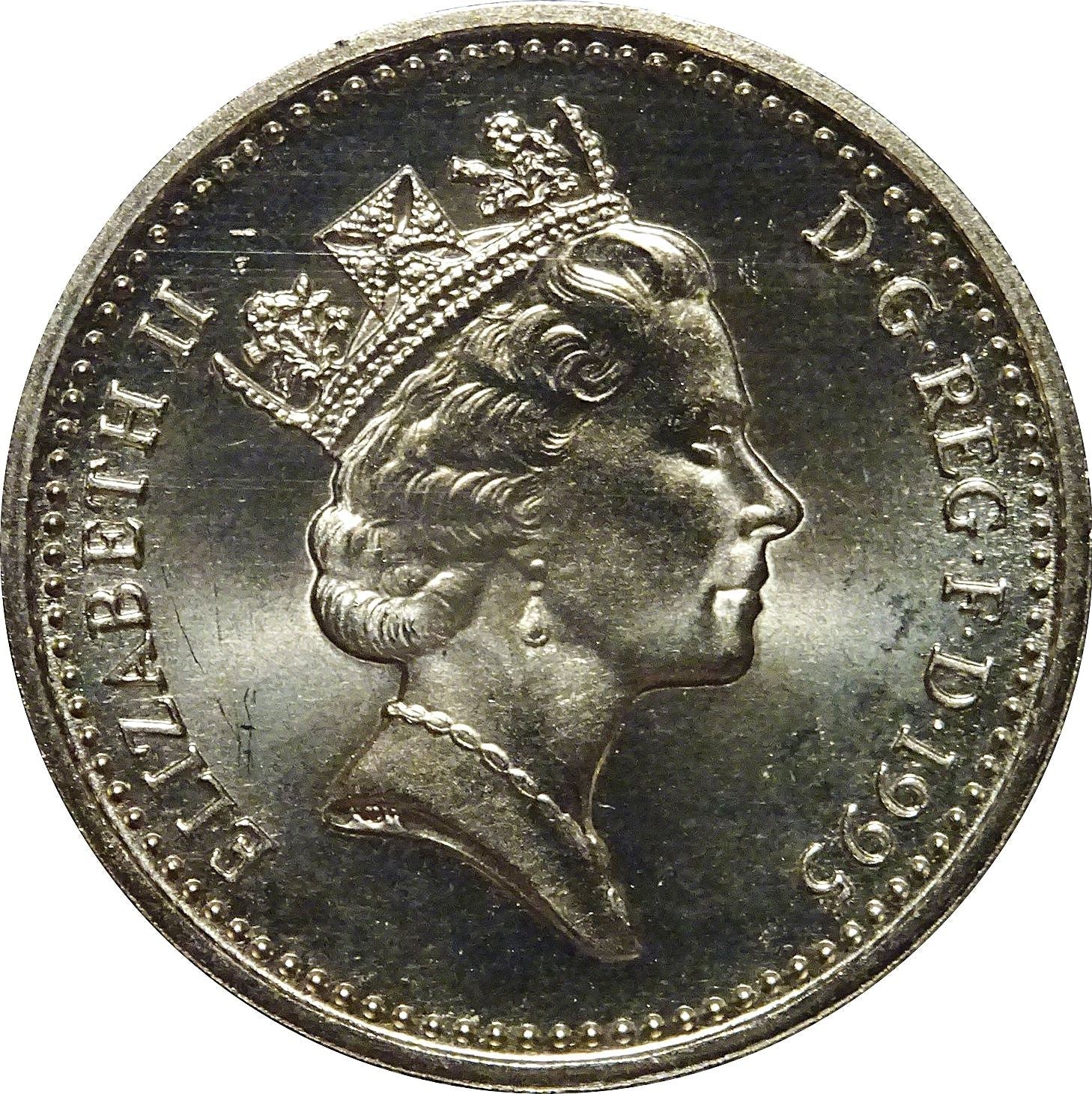 United Kingdom | 1 Pound Coin | Elizabeth II | 3rd portrait | Welsh Dragon | 1995