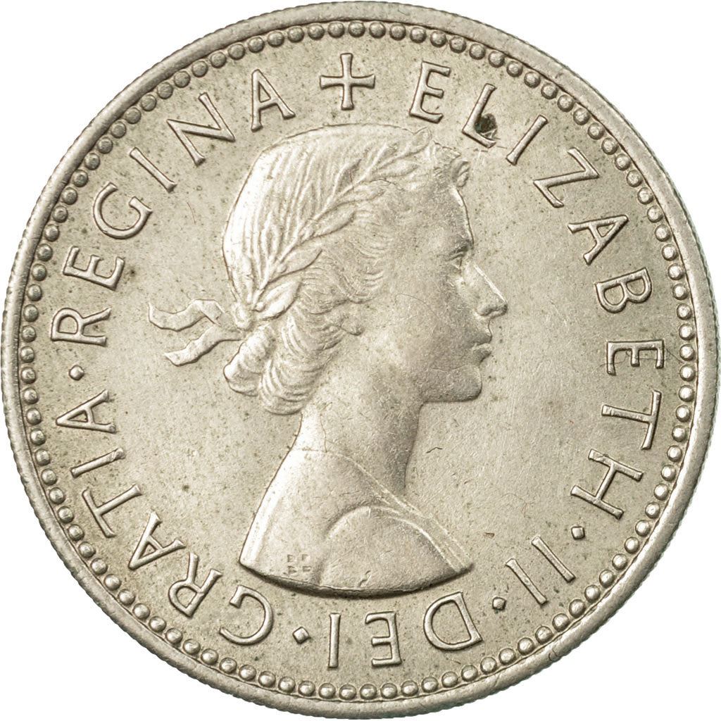 United Kingdom 1 Shilling - Elizabeth II English shield | no 'BRITT:OMN' | Coin KM904 1954 - 1970