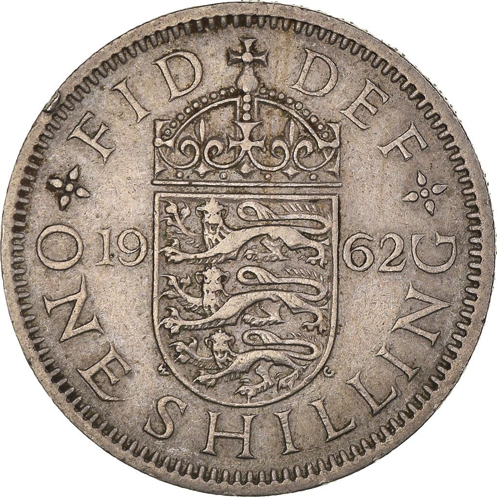 United Kingdom 1 Shilling - Elizabeth II English shield | no 'BRITT:OMN' | Coin KM904 1954 - 1970