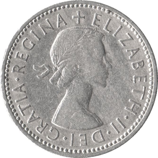 United Kingdom 1 Shilling - Elizabeth II English shield | no 'BRITT:OMN' | Coin KM904 1954 - 1970