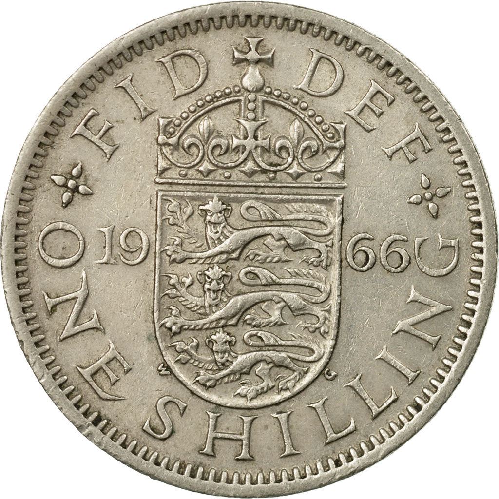 United Kingdom 1 Shilling - Elizabeth II English shield | no 'BRITT:OMN' | Coin KM904 1954 - 1970