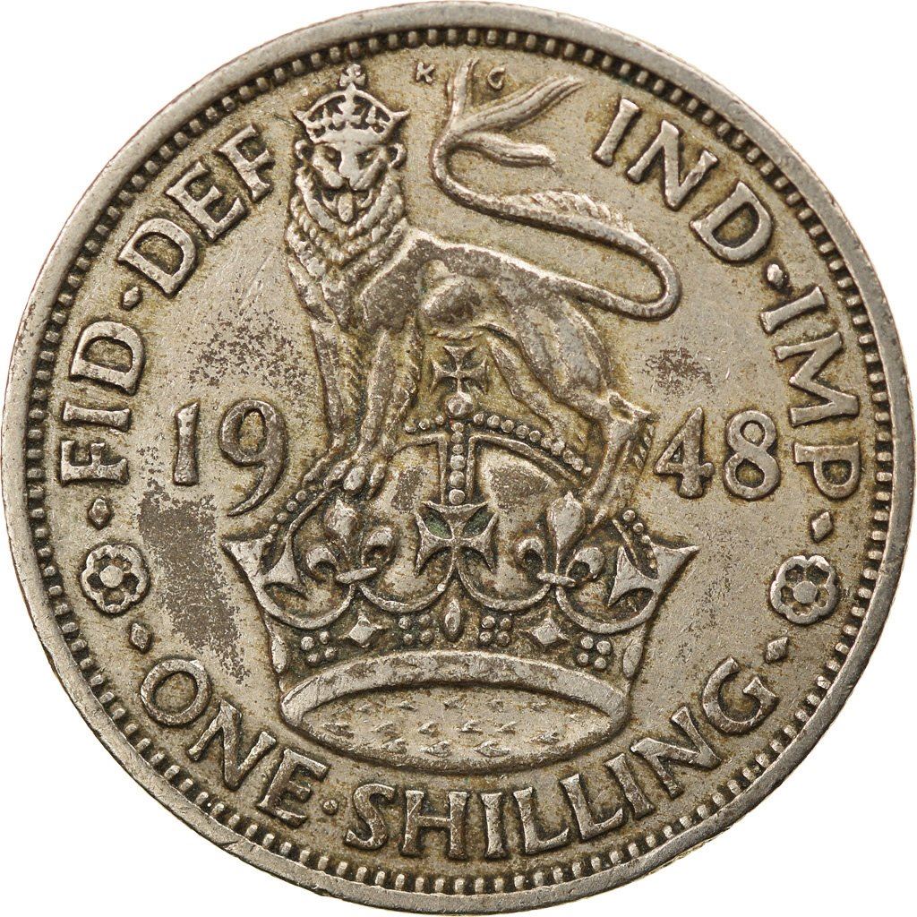 United Kingdom 1 Shilling - George VI English crest | with 'IND:IMP' | Coin KM863 1947 - 1948