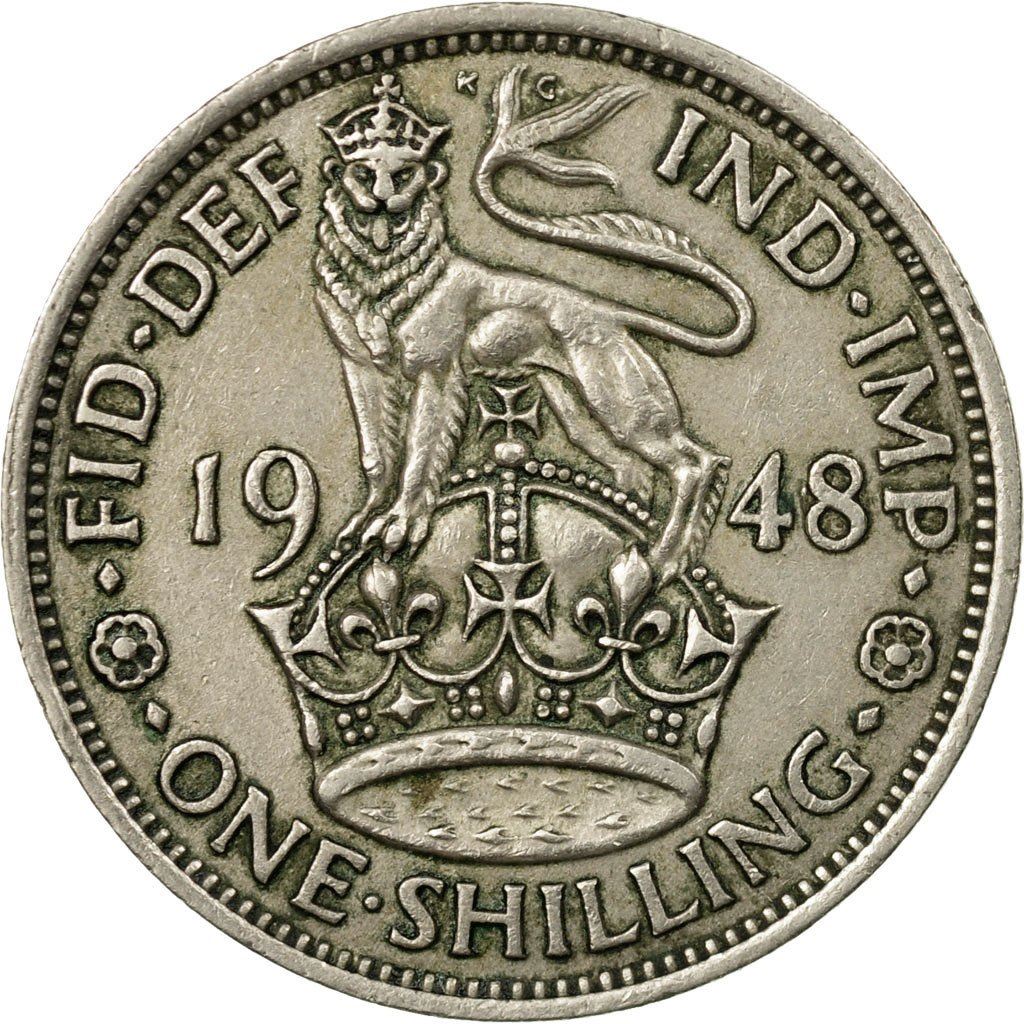 United Kingdom 1 Shilling - George VI English crest | with 'IND:IMP' | Coin KM863 1947 - 1948