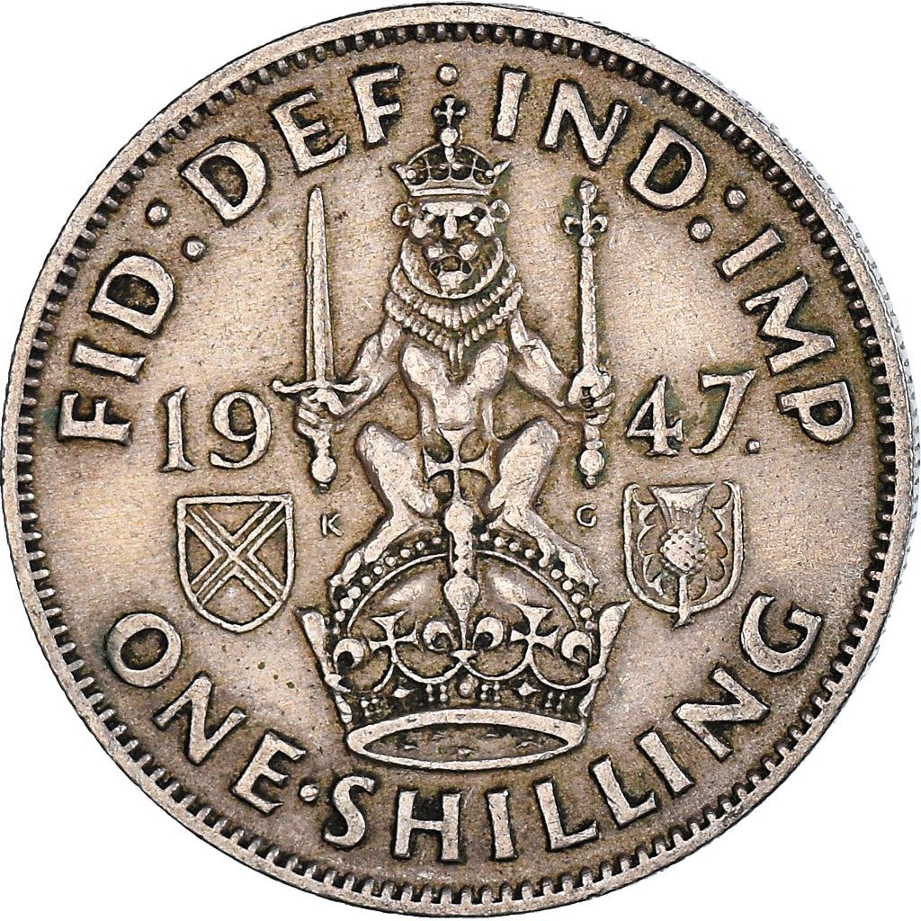 United Kingdom 1 Shilling - George VI English crest | with 'IND:IMP' | Coin KM863 1947 - 1948