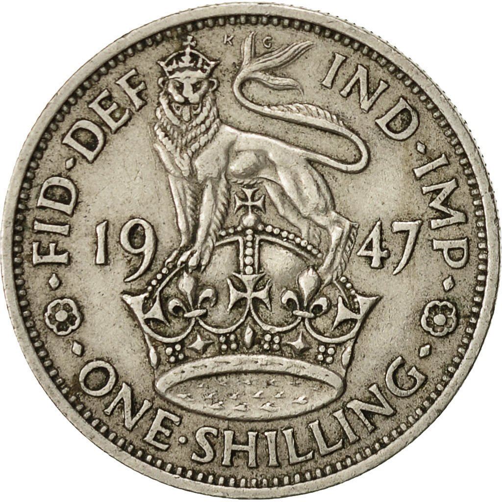 United Kingdom 1 Shilling - George VI English crest | with 'IND:IMP' | Coin KM863 1947 - 1948