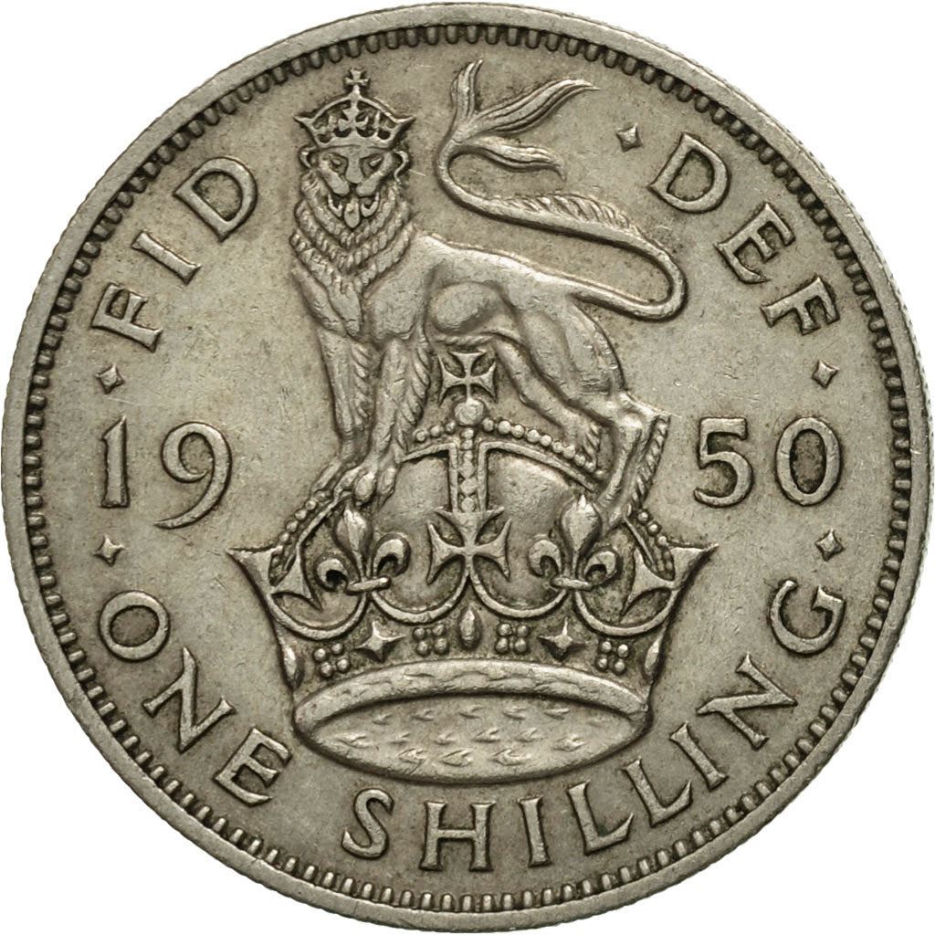 United Kingdom 1 Shilling - George VI English crest | without 'IND:IMP' | Coin KM876 1949 - 1952