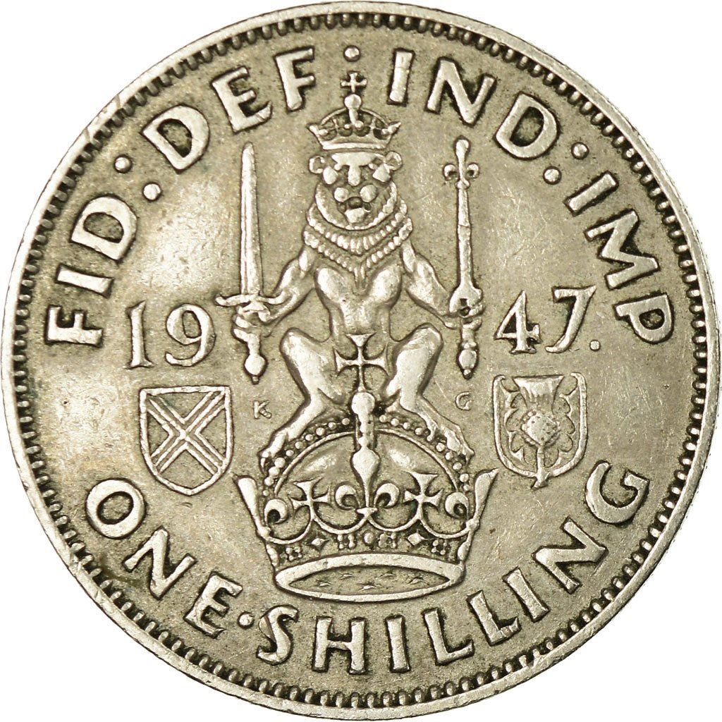 United Kingdom 1 Shilling - George VI Scottish crest | with 'IND:IMP' | Coin KM864 1947 - 1948