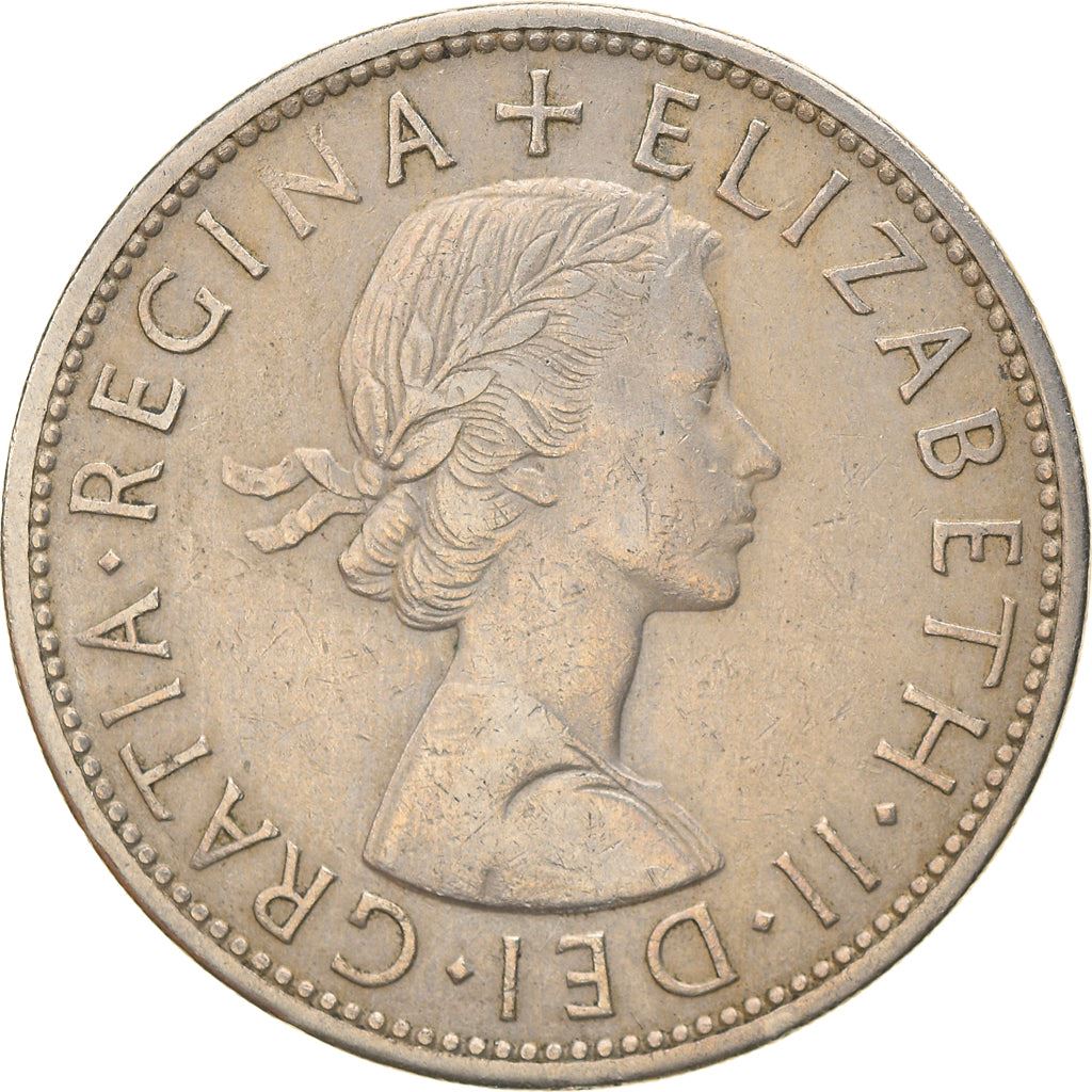 United Kingdom ½ Crown - Elizabeth II 1st portrait | no 'BRITT:OMN' | Coin KM907 1954 - 1970