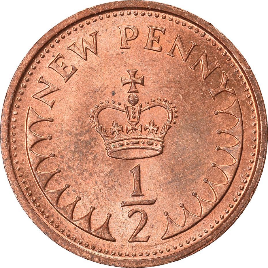 United Kingdom ½ New Penny - Elizabeth II 2nd portrait | Coin KM914 1971 - 1981