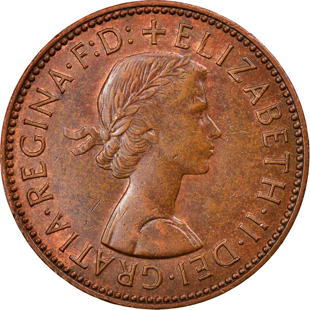 United Kingdom ½ Penny - Elizabeth II 1st portrait | without 'BRITT:OMN' | Coin KM896 1954 - 1970