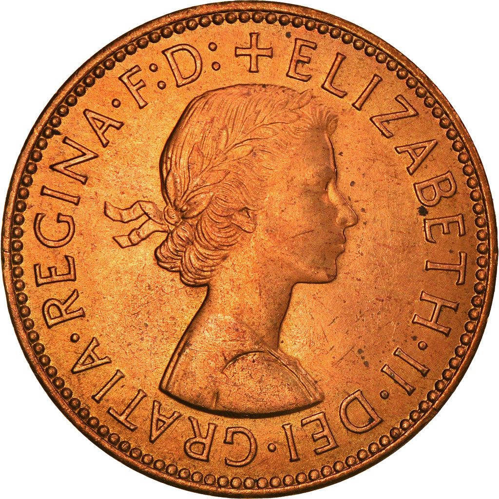 United Kingdom ½ Penny - Elizabeth II 1st portrait | without 'BRITT:OMN' | Coin KM896 1954 - 1970