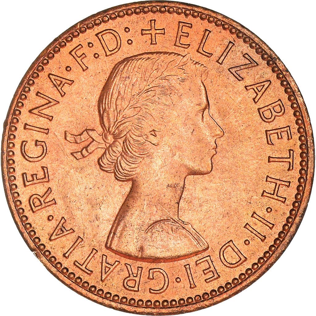 United Kingdom ½ Penny - Elizabeth II 1st portrait | without 'BRITT:OMN' | Coin KM896 1954 - 1970