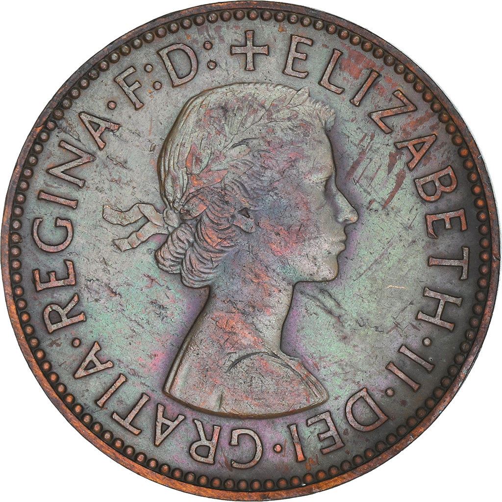 United Kingdom ½ Penny - Elizabeth II 1st portrait | without 'BRITT:OMN' | Coin KM896 1954 - 1970