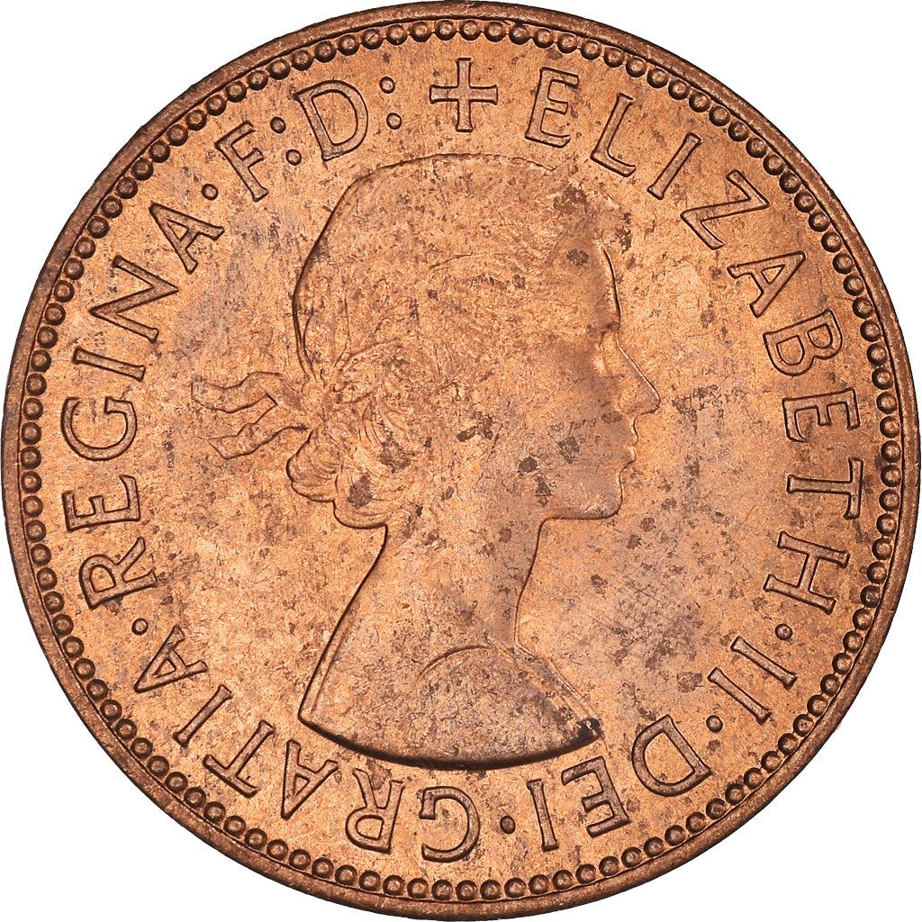 United Kingdom ½ Penny - Elizabeth II 1st portrait | without 'BRITT:OMN' | Coin KM896 1954 - 1970