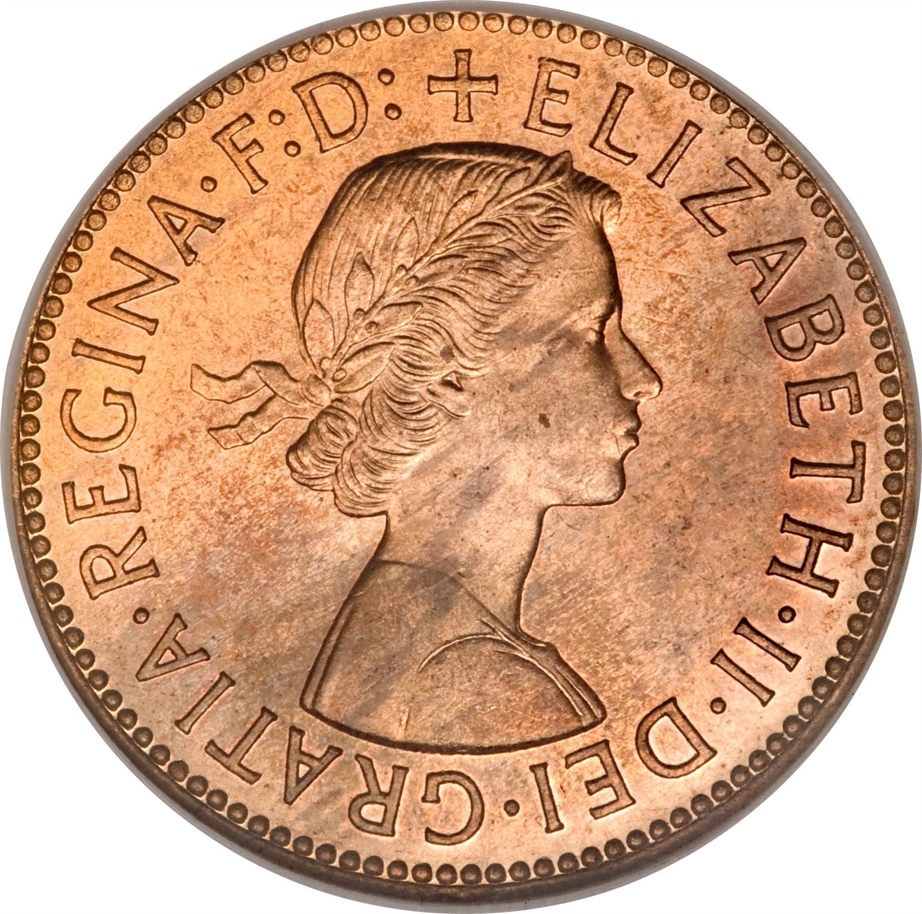 United Kingdom ½ Penny - Elizabeth II 1st portrait | without 'BRITT:OMN' | Coin KM896 1954 - 1970