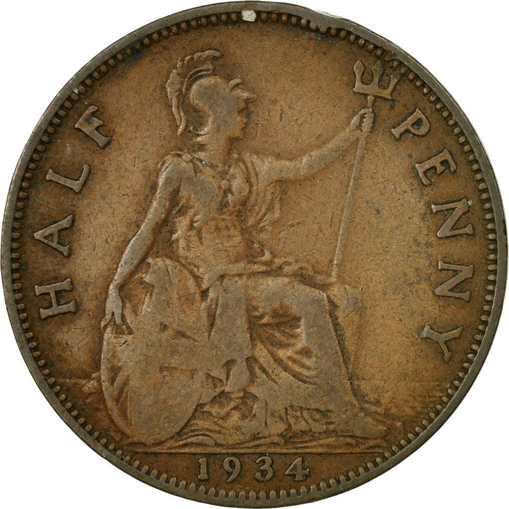 United Kingdom ½ Penny - George V smaller portrait | Coin KM837 1928 - 1936