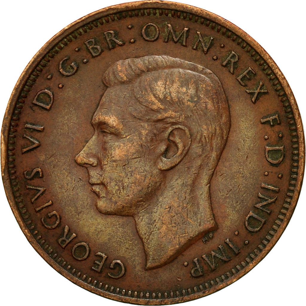 United Kingdom 1/2 Penny - George VI with 'IND:IMP' | Coin KM844 1937 - 1948