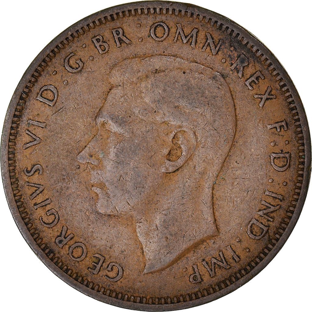 United Kingdom 1/2 Penny - George VI with 'IND:IMP' | Coin KM844 1937 - 1948