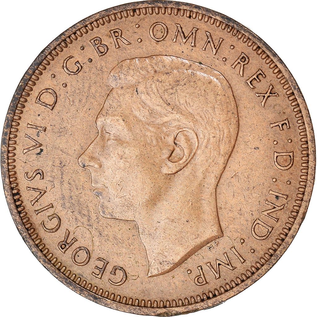 United Kingdom 1/2 Penny - George VI with 'IND:IMP' | Coin KM844 1937 - 1948