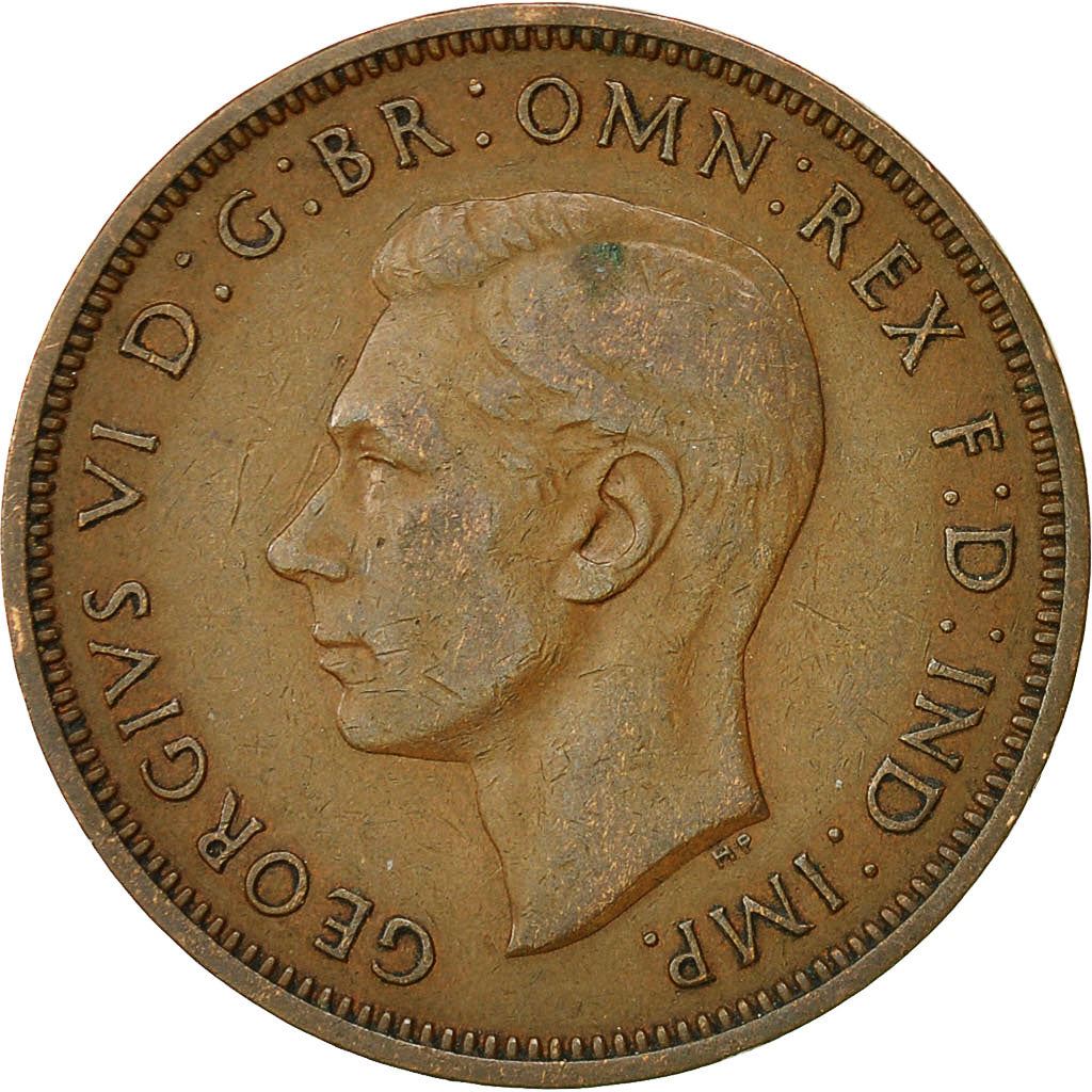 United Kingdom 1/2 Penny - George VI with 'IND:IMP' | Coin KM844 1937 - 1948