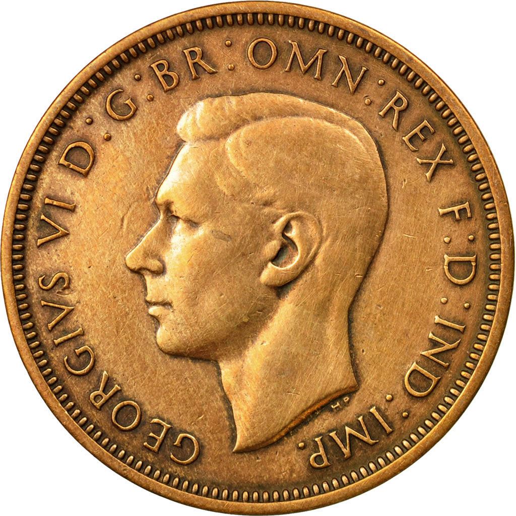 United Kingdom 1/2 Penny - George VI with 'IND:IMP' | Coin KM844 1937 - 1948