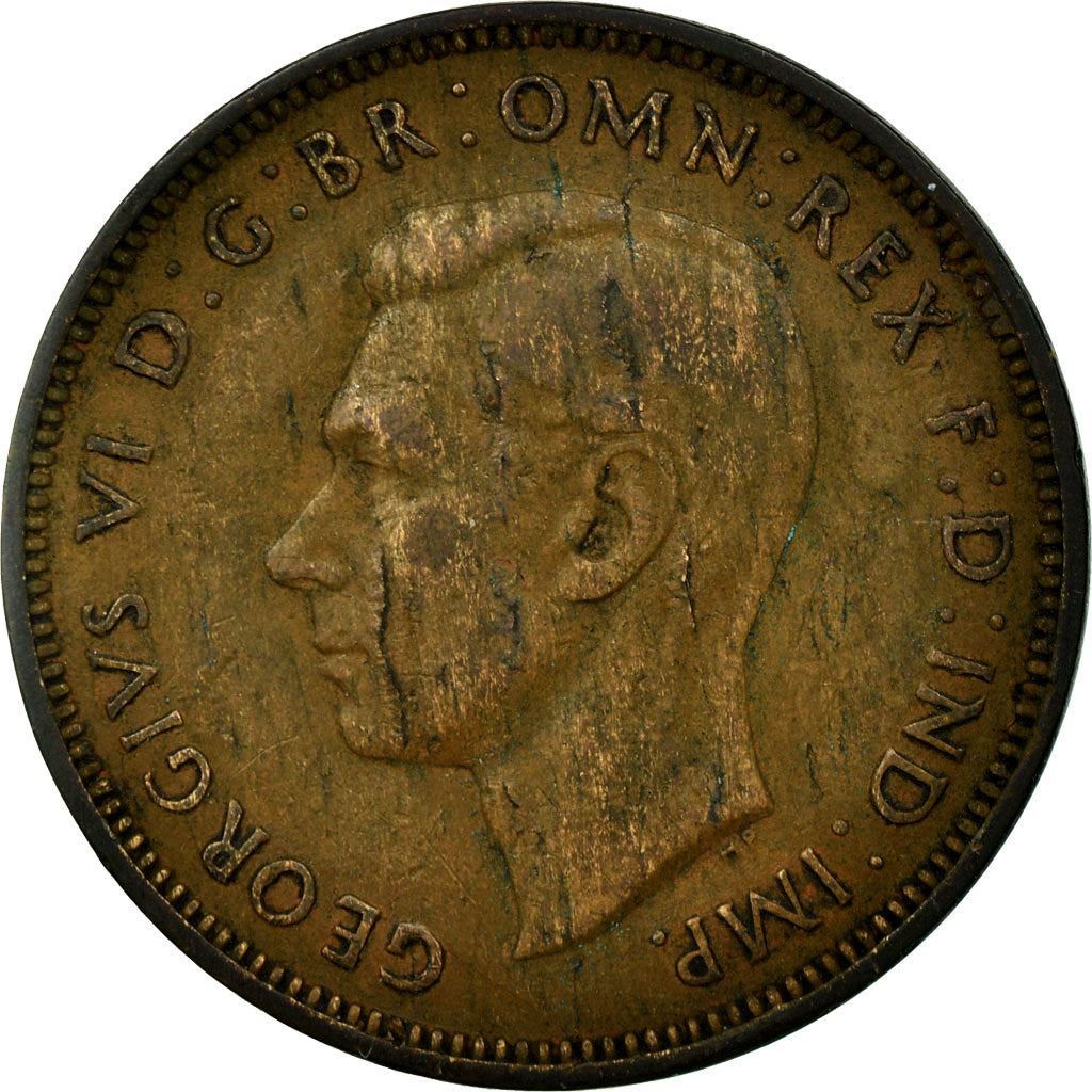 United Kingdom 1/2 Penny - George VI with 'IND:IMP' | Coin KM844 1937 - 1948