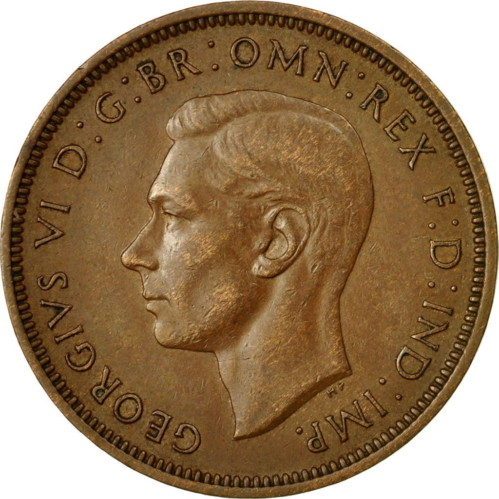 United Kingdom 1/2 Penny - George VI with 'IND:IMP' | Coin KM844 1937 - 1948