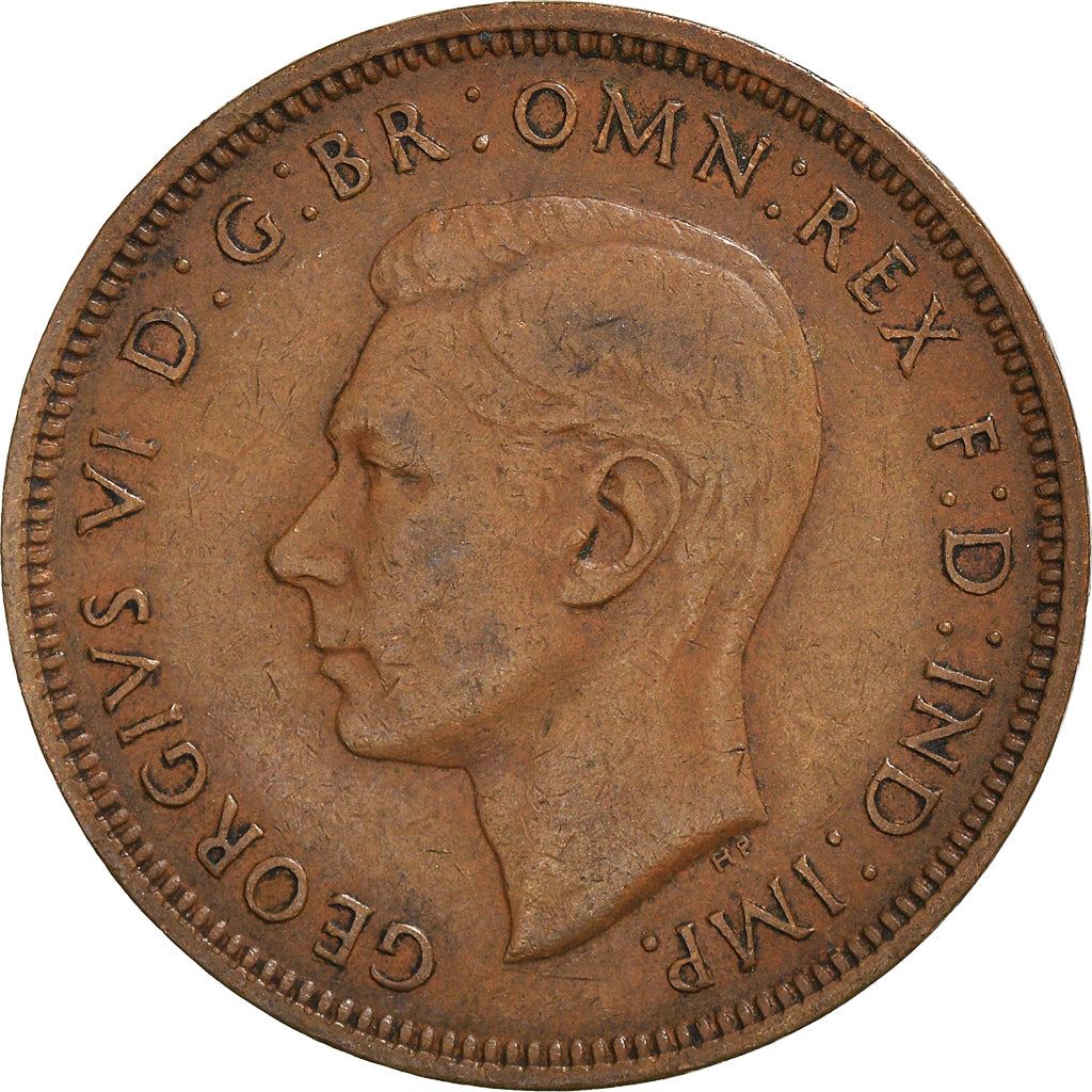 United Kingdom 1/2 Penny - George VI with 'IND:IMP' | Coin KM844 1937 - 1948