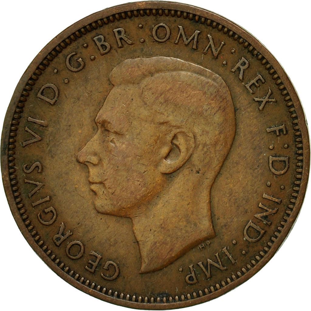 United Kingdom 1/2 Penny - George VI with 'IND:IMP' | Coin KM844 1937 - 1948