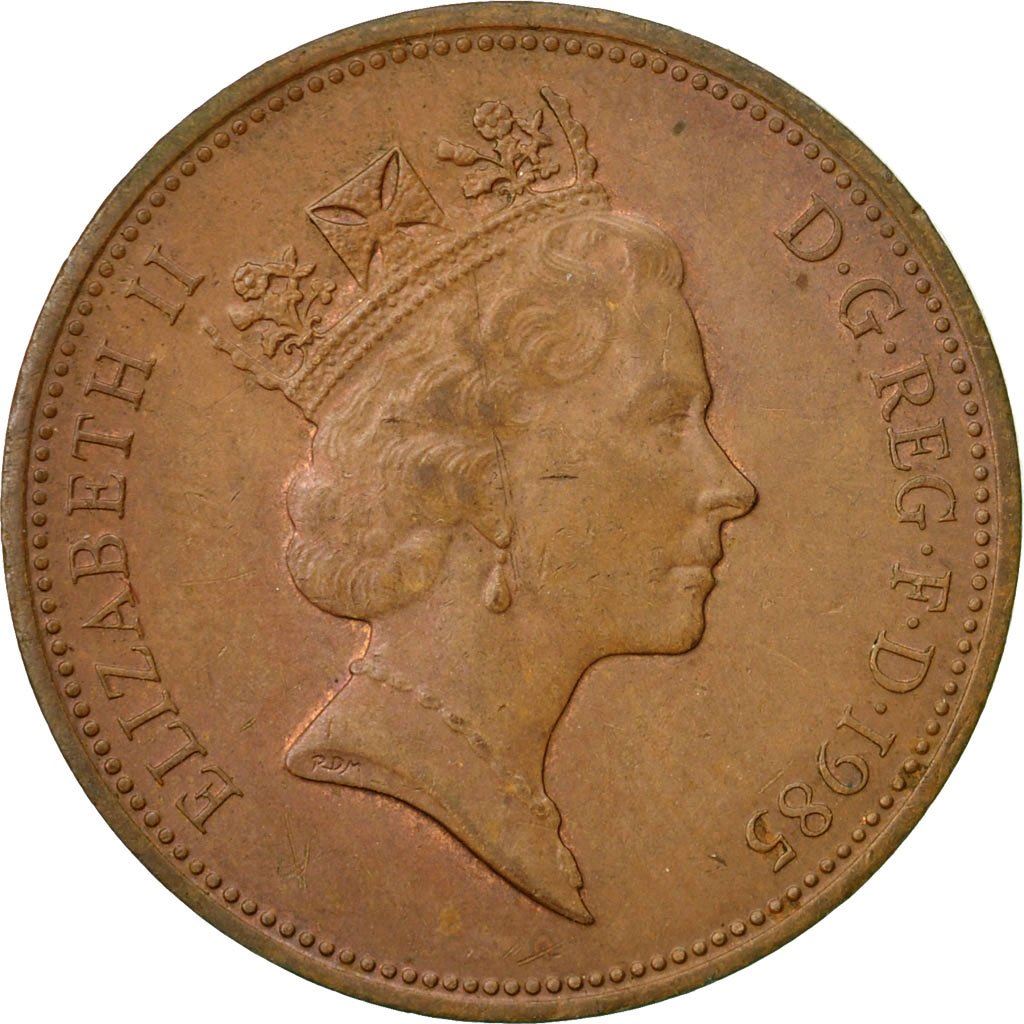 United Kingdom 2 Pence - Elizabeth II 3rd portrait | non-magnetic | Coin KM936 1985 - 1992