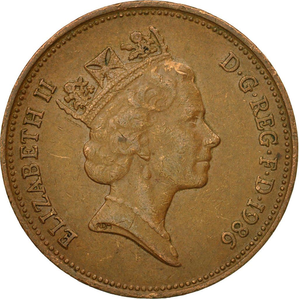 United Kingdom 2 Pence - Elizabeth II 3rd portrait | non-magnetic | Coin KM936 1985 - 1992