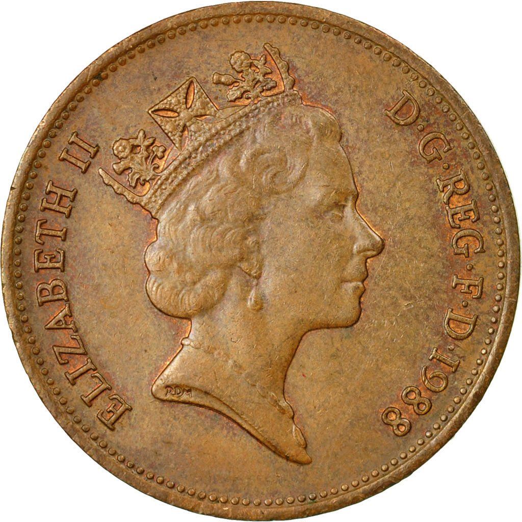 United Kingdom 2 Pence - Elizabeth II 3rd portrait | non-magnetic | Coin KM936 1985 - 1992