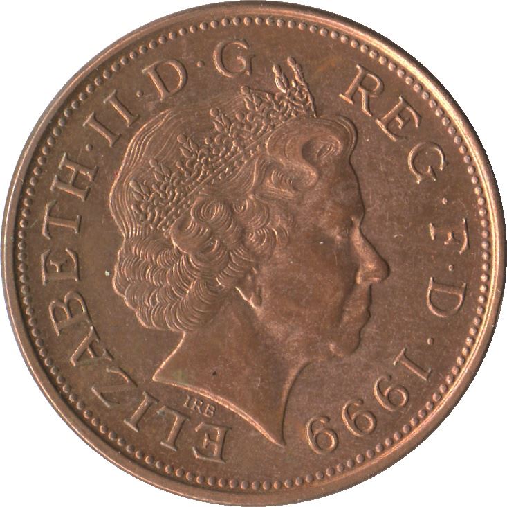 United Kingdom 2 Pence - Elizabeth II 4th portrait | non-magnetic | Coin KM987a 1998 - 1999