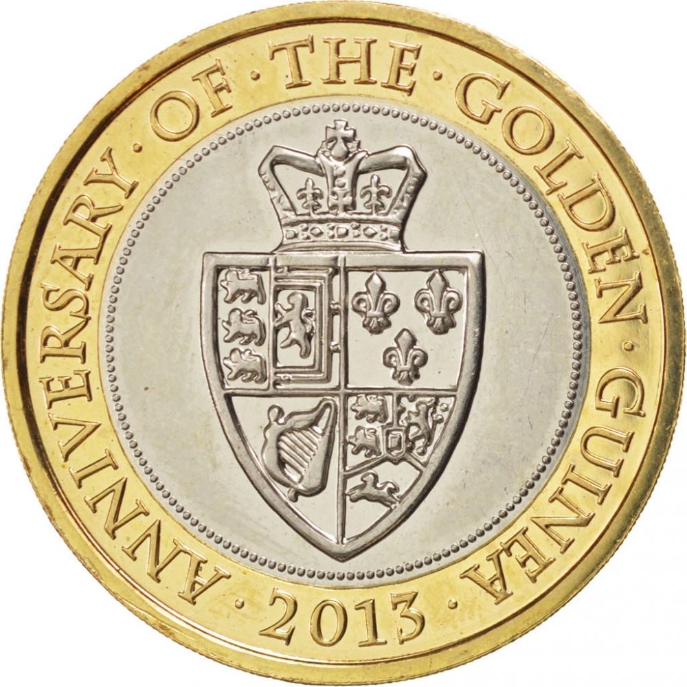 United Kingdom | 2 Pounds Coin | Elizabeth II 4th portrait | Golden Guinea | 2013