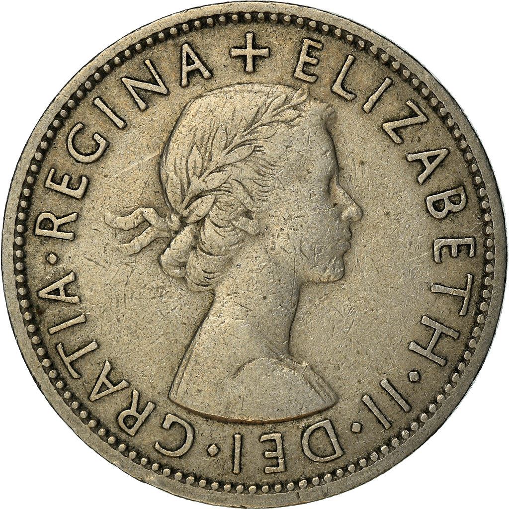 United Kingdom 2 Shillings - Elizabeth II 1st portrait | no 'BRITT:OMN' | Coin KM906 1954 - 1970