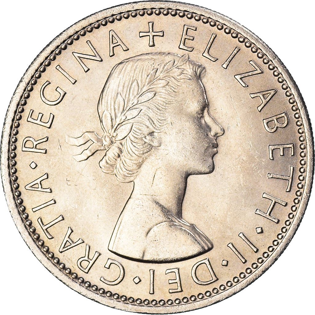 United Kingdom 2 Shillings - Elizabeth II 1st portrait | no 'BRITT:OMN' | Coin KM906 1954 - 1970