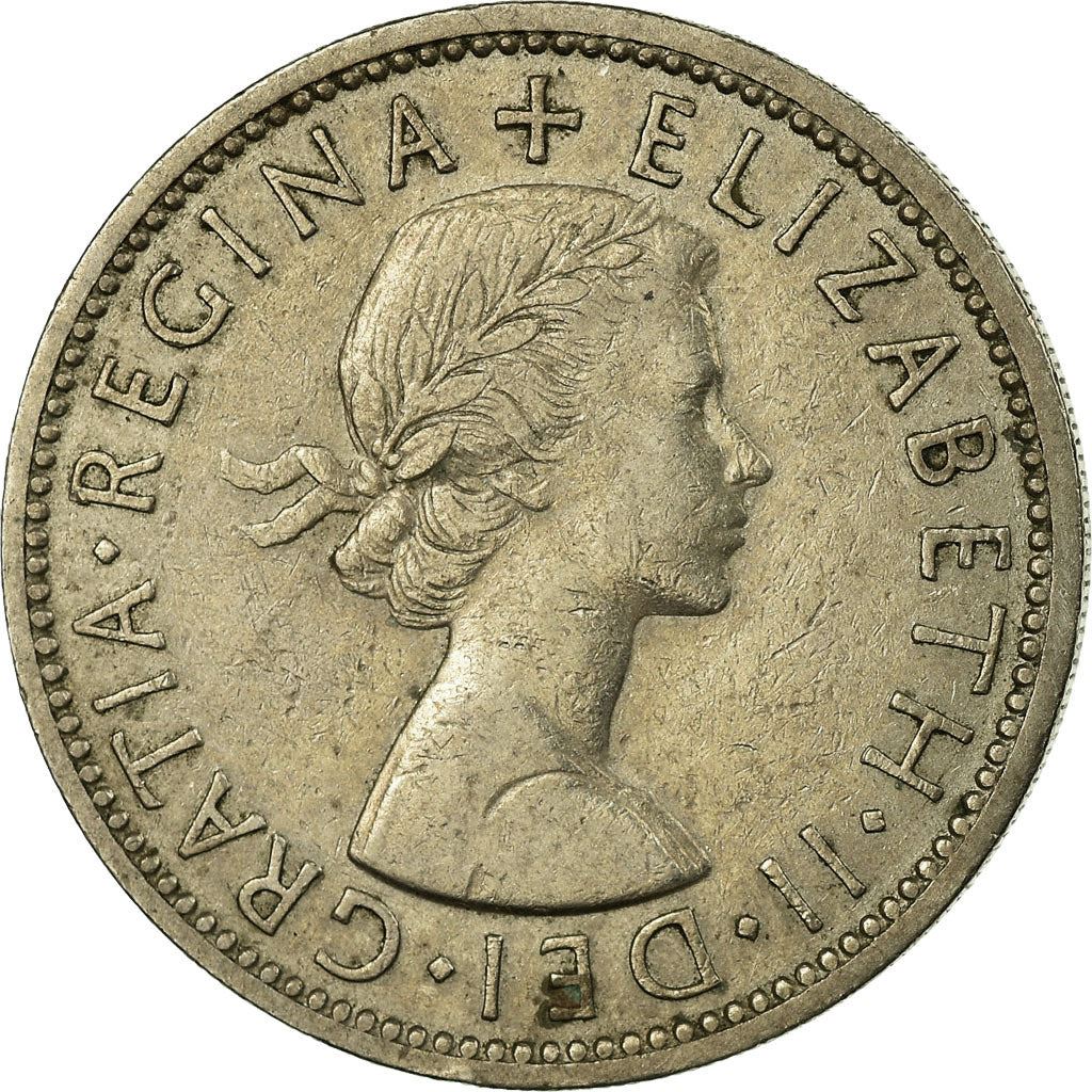 United Kingdom 2 Shillings - Elizabeth II 1st portrait | no 'BRITT:OMN' | Coin KM906 1954 - 1970