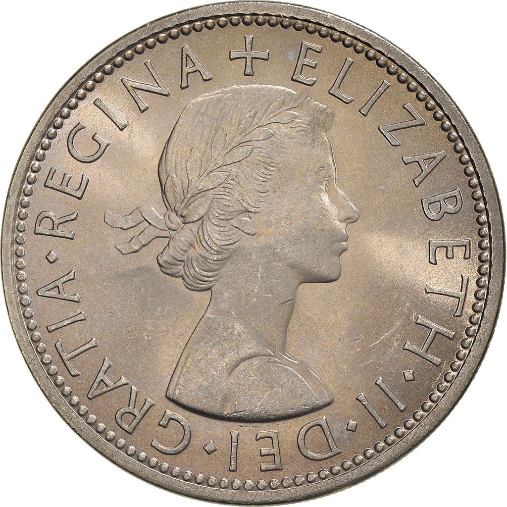 United Kingdom 2 Shillings - Elizabeth II 1st portrait | no 'BRITT:OMN' | Coin KM906 1954 - 1970