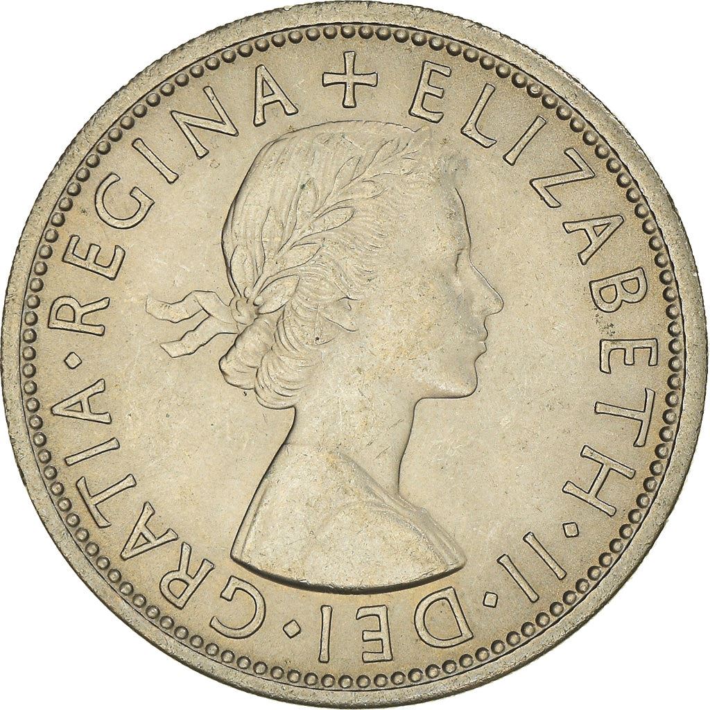 United Kingdom 2 Shillings - Elizabeth II 1st portrait | no 'BRITT:OMN' | Coin KM906 1954 - 1970