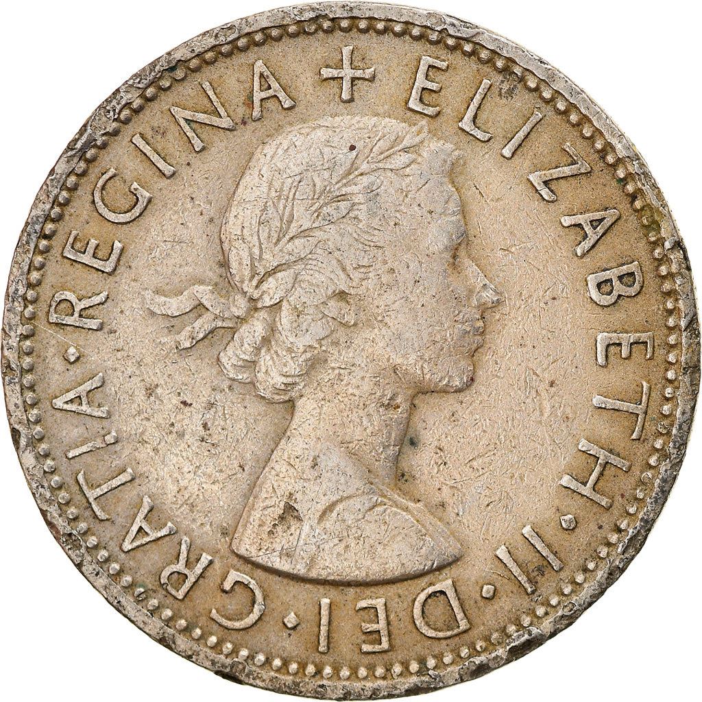 United Kingdom 2 Shillings - Elizabeth II 1st portrait | no 'BRITT:OMN' | Coin KM906 1954 - 1970