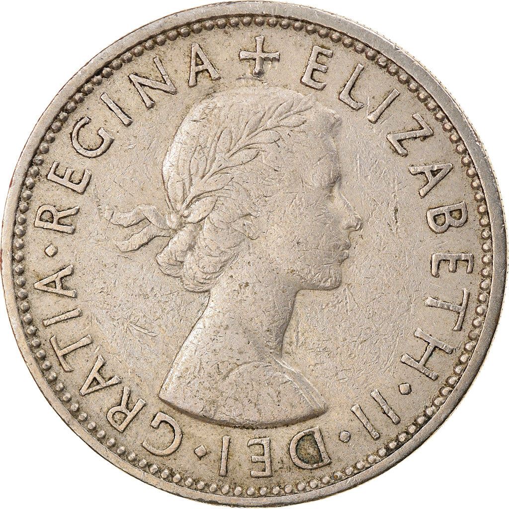 United Kingdom 2 Shillings - Elizabeth II 1st portrait | no 'BRITT:OMN' | Coin KM906 1954 - 1970