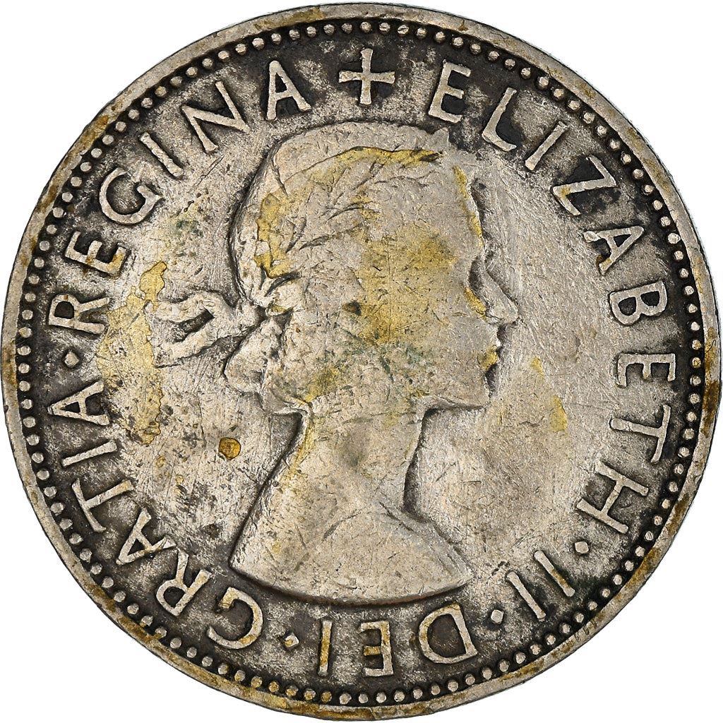 United Kingdom 2 Shillings - Elizabeth II 1st portrait | no 'BRITT:OMN' | Coin KM906 1954 - 1970