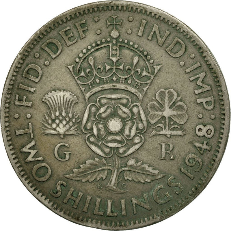United Kingdom 2 Shillings - George VI with 'IND:IMP' | Coin KM865 1947 - 1948