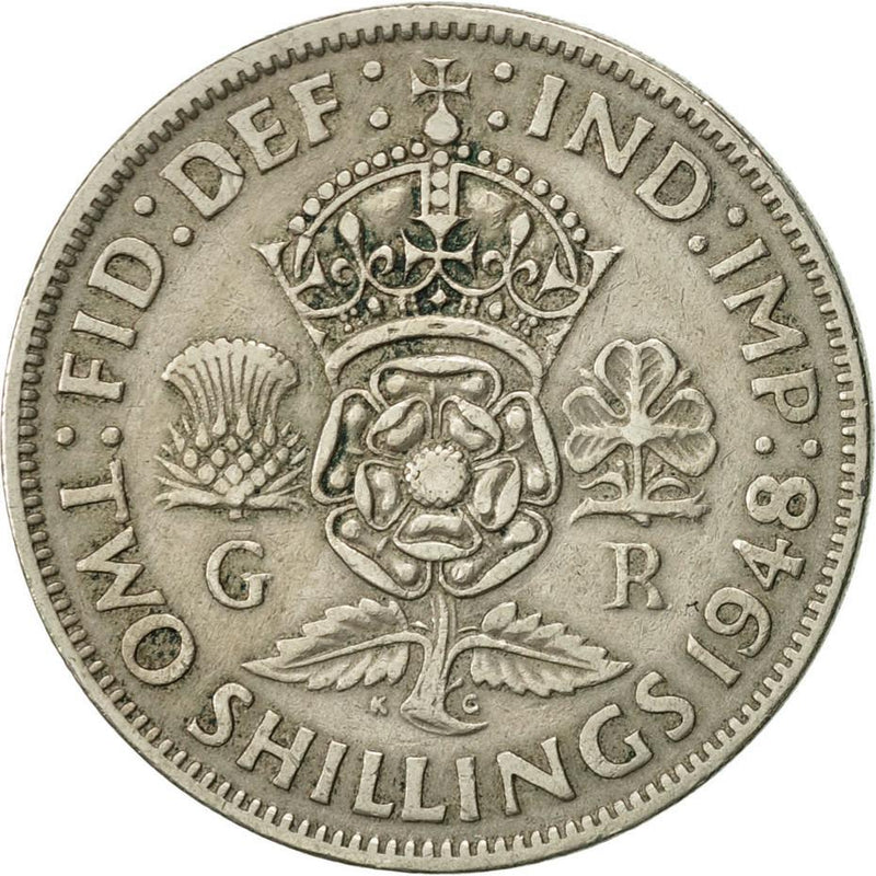 United Kingdom 2 Shillings - George VI with 'IND:IMP' | Coin KM865 1947 - 1948