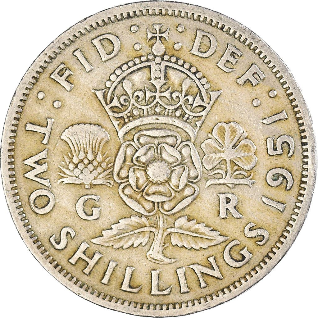 United Kingdom 2 Shillings - George VI without 'IND:IMP' | Coin KM878 1949 - 1951