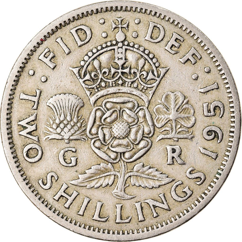 United Kingdom 2 Shillings - George VI without 'IND:IMP' | Coin KM878 1949 - 1951