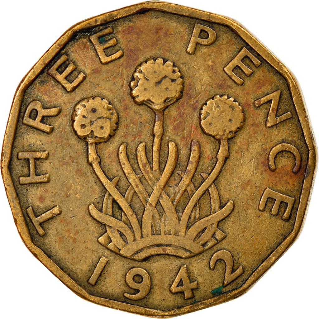 United Kingdom 3 Pence - George VI with 'IND:IMP' | Coin KM849 1937 - 1948