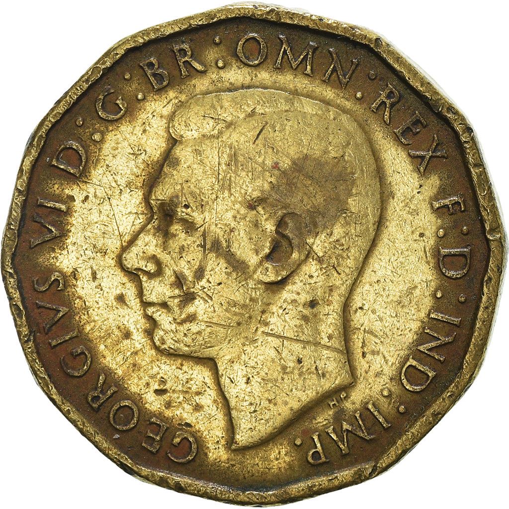 United Kingdom 3 Pence - George VI with 'IND:IMP' | Coin KM849 1937 - 1948