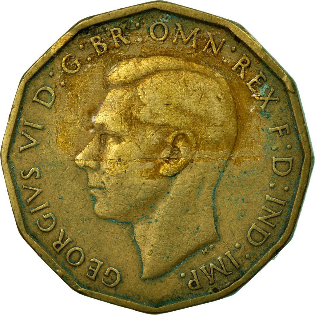 United Kingdom 3 Pence - George VI with 'IND:IMP' | Coin KM849 1937 - 1948